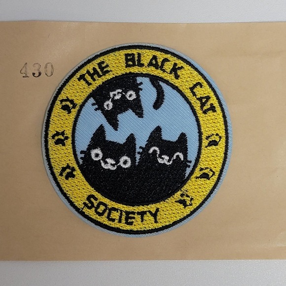 Black Cat Society Iron On Patch 2.5" - Picture 6 of 6